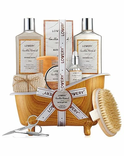 Lovery Luxury Spa Kit, 11pc Vanilla Almond Self Care Grooming Kit, Bath And Body Basket Women 1 Lovery Luxury Spa Kit, 11pc Vanilla Almond Self Care Grooming Kit, Bath And Body Basket Women