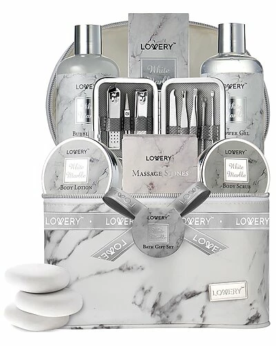 Lovery Premium 25pc Massage Kit, White Marble Beauty And Self Care Spa Set With Stones Women 1 Lovery Premium 25pc Massage Kit, White Marble Beauty And Self Care Spa Set With Stones Women