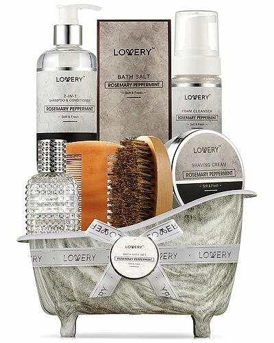 Lovery Premium Bath And Body Beauty Basket, Rosemary Peppermint Home Spa Set Women 1 Lovery Premium Bath And Body Beauty Basket, Rosemary Peppermint Home Spa Set Women