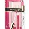Prada Candy Gloss 2pcs Set For Women: 0.3oz EDP Rollerball + 0.1oz Lip Gloss