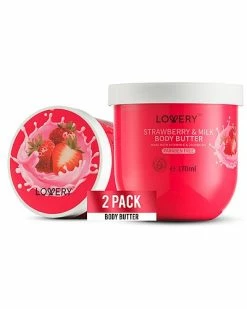 Lovery Strawberry Milk Whipped Body Butter, 2 Pack Body Cream Women