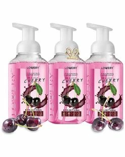 Lovery Set Of 3 Foaming Hand Soaps In Black Cherry, Hand Wash For All Skin Types Women