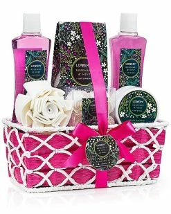 Lovery Home Spa Gift Basket In Rosemary Mint, 10pc Graduation, Anniversary Gift Women
