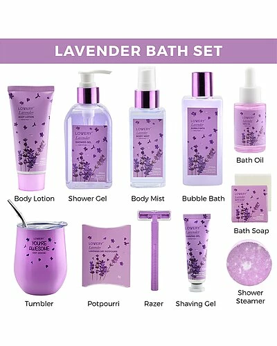 Lovery Lavender Bath & Body 12pc Gift Basket Women 2 Lovery Lavender Bath & Body 12pc Gift Basket Women - Image 2