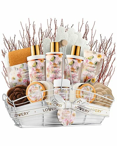 Lovery Spa 13pc Gift Basket, Coconut Caramel Self Care Spa Kit Women 1 Lovery Spa 13pc Gift Basket, Coconut Caramel Self Care Spa Kit Women