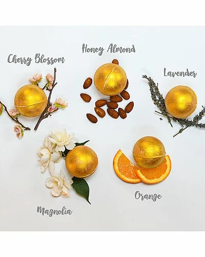 Lovery 24 Karat Gold Bath Bombs Set, 9pc Handmade Bubble Bath Bombs For Spa Bath Women 2 Lovery 24 Karat Gold Bath Bombs Set, 9pc Handmade Bubble Bath Bombs For Spa Bath Women - Image 2