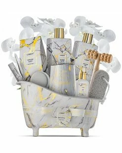 Lovery Gold Marble Bath And Body 13pc Gift Set, White Orchid Bath And Body Care Women