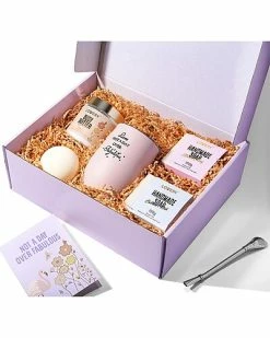 Lovery Handmade Spa Gift Set, Relaxing Spa Kit With Wine Tumbler, Self Care Gift Women