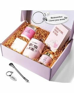 Lovery New Mom Handmade Spa Gift Set, Present For Mom Self Care Kit With Tumbler Women