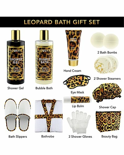 Lovery Leopard Design 17pc Bath And Body Care Set, Luxury Relaxing Home Spa Gift Women 2 Lovery Leopard Design 17pc Bath And Body Care Set, Luxury Relaxing Home Spa Gift Women - Image 2