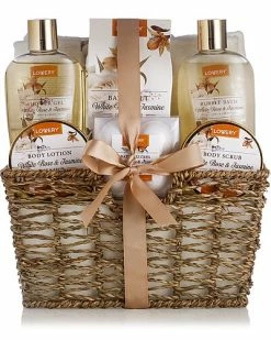 Lovery Home Spa Gift Basket - White Rose & Jasmine Body Care Package Women