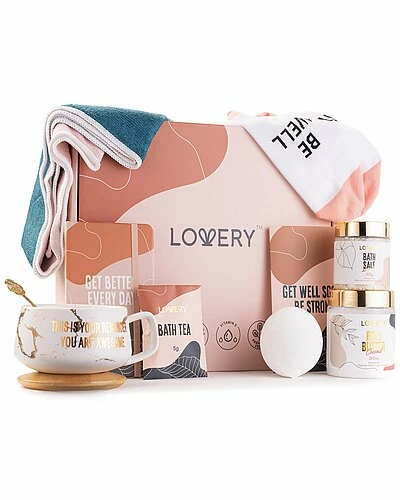 Lovery Get Well Soon Care Package, 13pc Sympathey Spa Gift, Get Well Basket Women 1 Lovery Get Well Soon Care Package, 13pc Sympathey Spa Gift, Get Well Basket Women