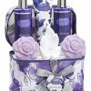 Lovery Bath & Body Gift Set - Lavender & Jasmine Home Spa Set With Cosmetic Bag Women