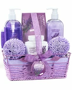 Lovery Home Spa Gift Basket - Lavender & Jasmine Bath And Body Care Package Women