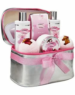 Lovery Bath & Body Spa Gift Set - Cherry Blossom Essentails With Cosmetic Bag Women