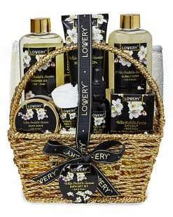 Lovery 9pc White Orchid Self Care Gift Basket Women