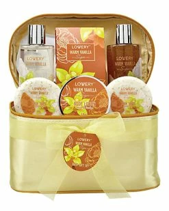 Lovery Bath & Body Gift Basket - Warm Vanilla Sugar With Travel Cosmetic Bag Women