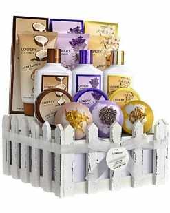 Lovery 16pc Spa Gift Baskets - Coconut, Lavender Jasmine, Honey Almond Bath Set Women