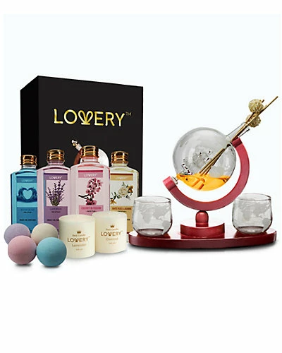 Lovery Whiskey Wine Globe Decanter & Spa Essentials Gift Set, 20pc Aromatherapy Women 1 Lovery Whiskey Wine Globe Decanter & Spa Essentials Gift Set, 20pc Aromatherapy Women