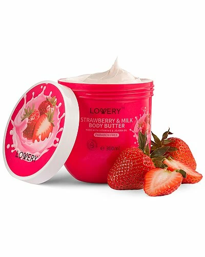 Lovery Strawberry Milk Body Butter, 6oz Whipped Body Cream Women 1 Lovery Strawberry Milk Body Butter, 6oz Whipped Body Cream Women