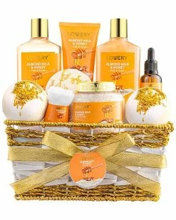 Lovery Almond Milk And Honey Beauty And Personal Care Set, 10pc Bath Pampering Women