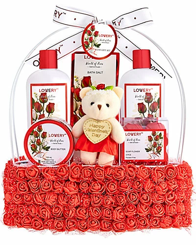 Lovery Home Spa Gift Basket - Valentines Day Red Rose Bath And Body Scented Kit Women 1 Lovery Home Spa Gift Basket - Valentines Day Red Rose Bath And Body Scented Kit Women